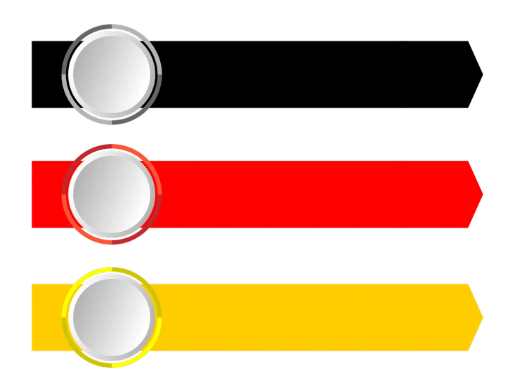 a couple of buttons sitting on top of each other, a screenshot, bauhaus, vector background, black and yellow and red scheme, reflection of led lights, trimmed with a white stripe