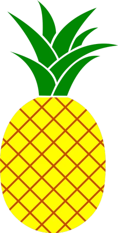 a yellow pineapple on a black background, a screenshot, inspired by Masamitsu Ōta, sōsaku hanga, 2 5 6 x 2 5 6 pixels, red green yellow color scheme, cell shaded adult animation, 4yr old