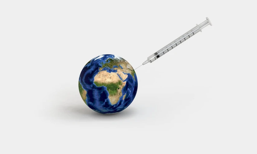 a syll in the shape of the earth and a syll in the shape of the earth and a syll in the shape of the, shutterstock, conceptual art, holding a syringe!!, 3d models, plain background, 2 0 1 0 photo