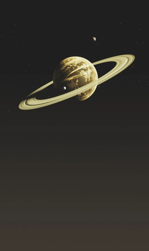 a picture of a planet with a ring around it, an illustration of, space art, beige and dark atmosphere, wallpaper mobile, close establishing shot, in honor of saturn
