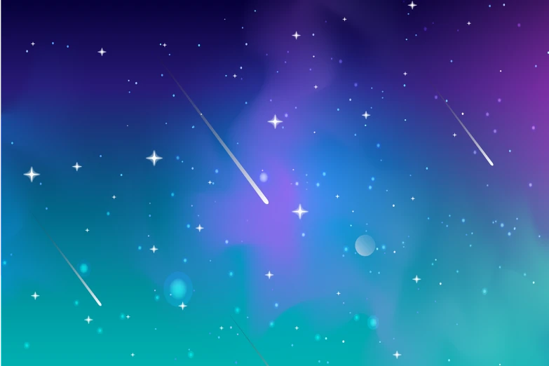 a blue and purple background with shooting stars, vector art, space art, major arcana sky, beautiful iphone wallpaper, during a meteor storm, 4 k hd wallpaper illustration