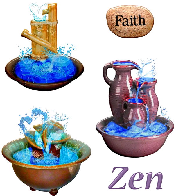 a picture of a bowl of water with a stone in it, inspired by Tani Bunchō, digital art, statue is a fountain, zaun, various artists, faith