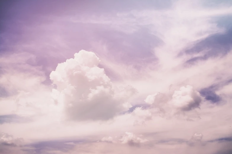 a couple of people on a beach flying a kite, unsplash, romanticism, pink tinged heavenly clouds, sitting in a fluffy cloud, shades of purple, panorama view of the sky
