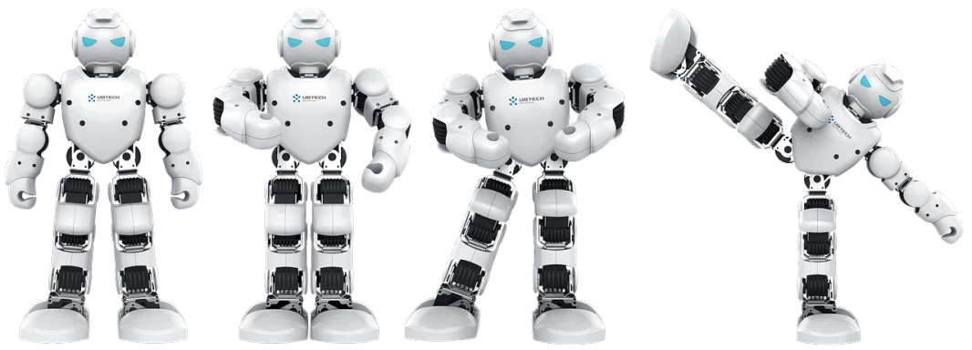 a group of robots standing next to each other, reddit, front back view and side view, hextech, ai startup, maiden