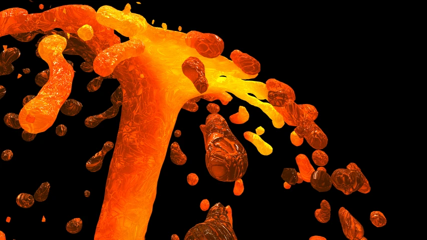 a giraffe standing on top of a pile of fruit, by Jon Coffelt, featured on zbrush central, drooling ferrofluid. dslr, bright orange camp fire, abstract liquid, glowing water with caustics