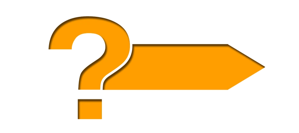 a yellow sign with a question mark on it, by Wayne Reynolds, reddit, digital art, black and orange colour palette, trimmed with a white stripe, header, thumbnail