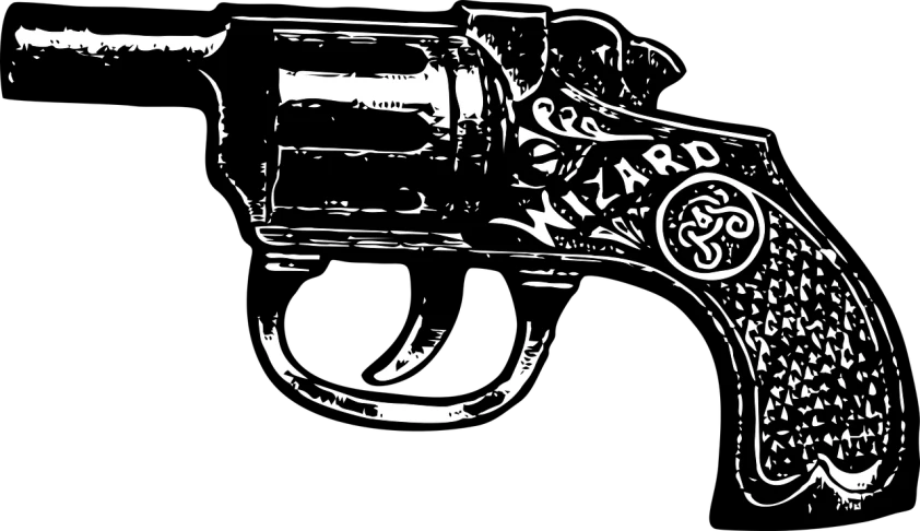 a black and white drawing of a colt colt colt colt colt colt colt colt colt colt colt colt colt colt colt colt colt colt colt colt colt, inspired by Sōtarō Yasui, deviantart, shock art, heavy metal tshirt design, ( ( extreme detail ) ), close up guns and roses, black backround. inkscape