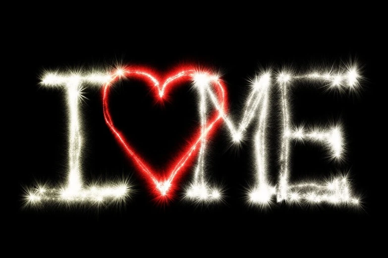 the word love written with sparkles on a black background, help me, red and white neon, real heart!, bomb