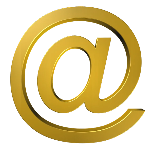 a golden email symbol on a black background, flickr, computer art, 3 d model, trending on attestation, stock photo