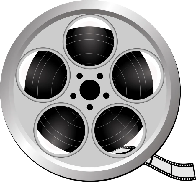 a close up of a film reel on a white background, a picture, inspired by Masamitsu Ōta, pixabay, video art, cel shaded vector art, movie poster, vinyl, shining