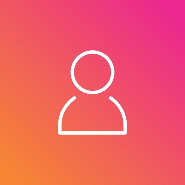 a white icon of a person on a pink and orange background, instagram, simple gradients, basic white background, simple form, iphone background