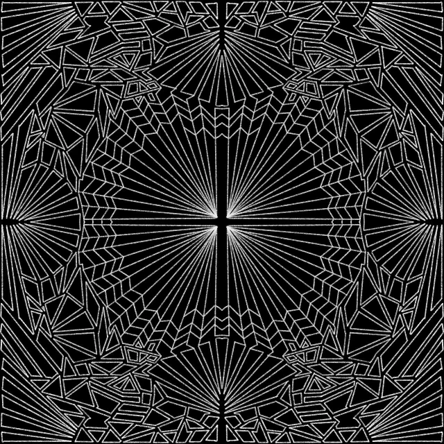 a white geometric pattern on a black background, inspired by Andrei Kolkoutine, hyper detailed line art, with cobwebs, dmt entity ; lsd art, cross composition