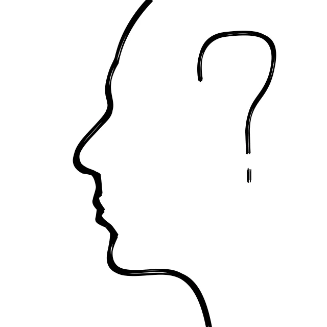 a black and white drawing of a person's head, a drawing, trending on pixabay, side view of a gaunt, isolated on white background, he has an elongated head shape, clear silhouette