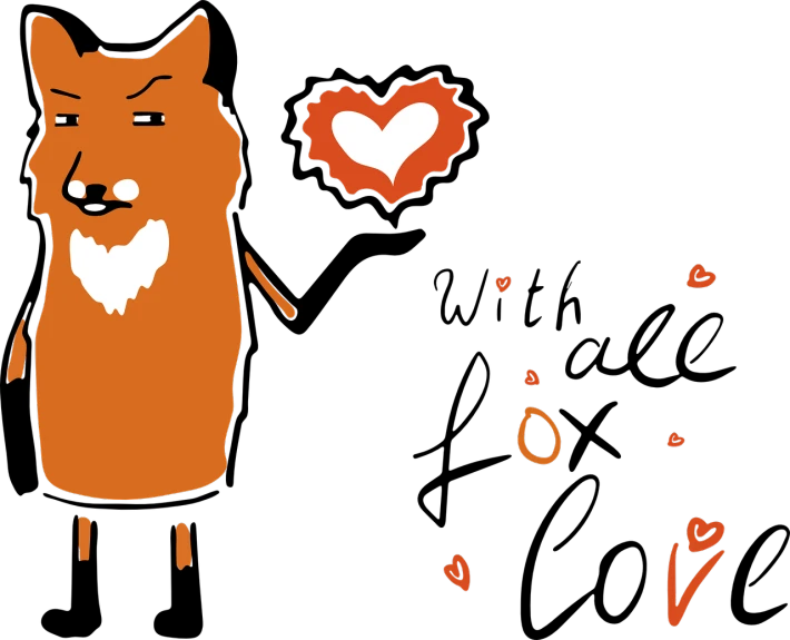 a drawing of a cat with a heart in the background, a cave painting, inspired by Caspar Wolf, tumblr, furry art, hairy orange body, black backround. inkscape, man bear pig, header