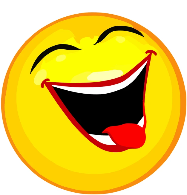 a yellow smiley face with a tongue sticking out, a picture, laughter and screaming face, clipart, grinning lasciviously, happy friend