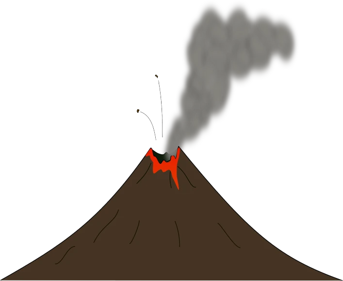 a volcano with smoke coming out of it, an illustration of, pixabay, mingei, cone, exciting illustration, !!natural beauty!!, pot