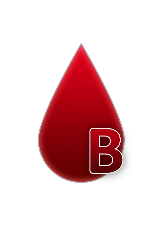 a blood drop with the letter b on it, by David Burton-Richardson, pixabay, bauhaus, bargello, blackout, slight color bleed, bolero