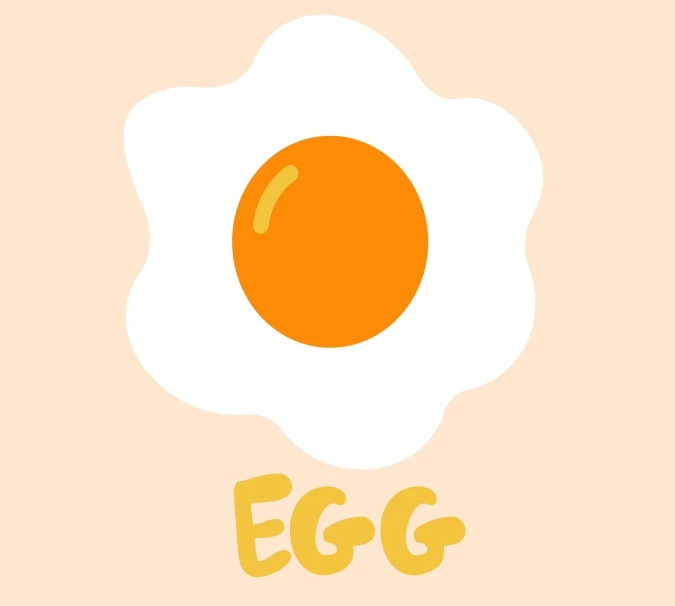 an egg is in the shape of a flower, an illustration of, tumblr, simple and clean illustration, fry, cross-eyed, peach and goma style