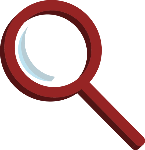 a red magnifying glass on a black background, concept art, by Andrei Kolkoutine, pixabay, conceptual art, red brown and blue color scheme, simple cartoon style, inspect in inventory image, sharp focus illustration