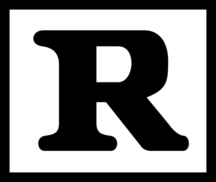 a black and white picture of the letter r, reddit, normal rockwell, reggae, markus reugels, cowboy