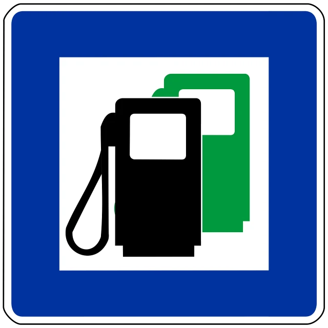 an image of a gas station sign, by Jürg Kreienbühl, pixabay, svg illustration, tanks, limit, border