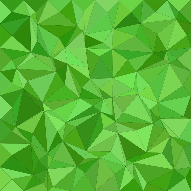 a green abstract background consisting of triangles, a mosaic, generative art, some wrinkled, voronoi, ( ( generative ) ), green crystal