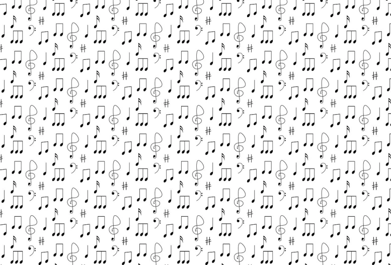 a black and white pattern with musical notes, an album cover, by Andrei Kolkoutine, tumblr, sprite sheet, cutest, wallpaper - 1 0 2 4, final