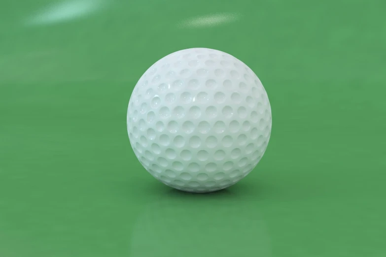a white golf ball on a green surface, polycount, octane render h 1024, decoration