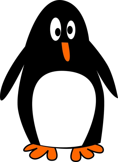 a close up of a penguin's face on a black background, a cartoon, inspired by Doug Ohlson, trending on pixabay, mingei, in front of an orange background, noir animation, pingu, blank
