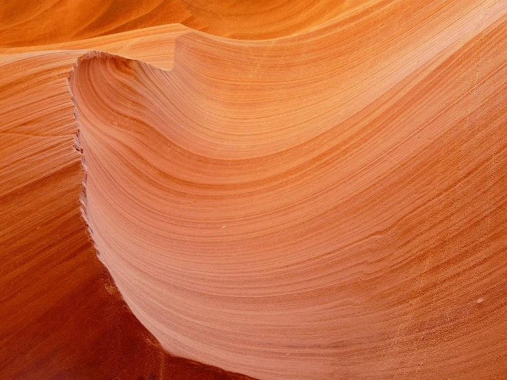 a close up of a rock formation in the desert, by Harvey Pratt, flickr, antelope canyon, inside the curl of a wave, flowing salmon-colored silk, organic form ”