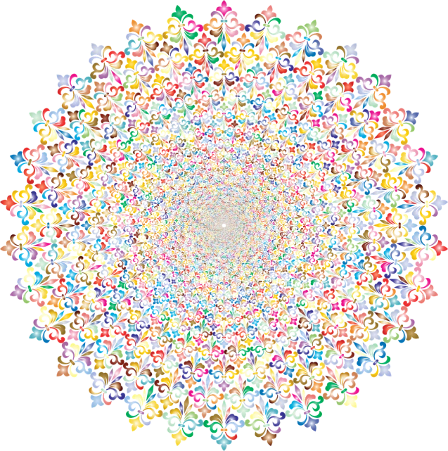 multicolored stars arranged in a circle on a black background, a pointillism painting, inspired by Benoit B. Mandelbrot, raqib shaw, layered paper art, detailed pixel artwork, jester