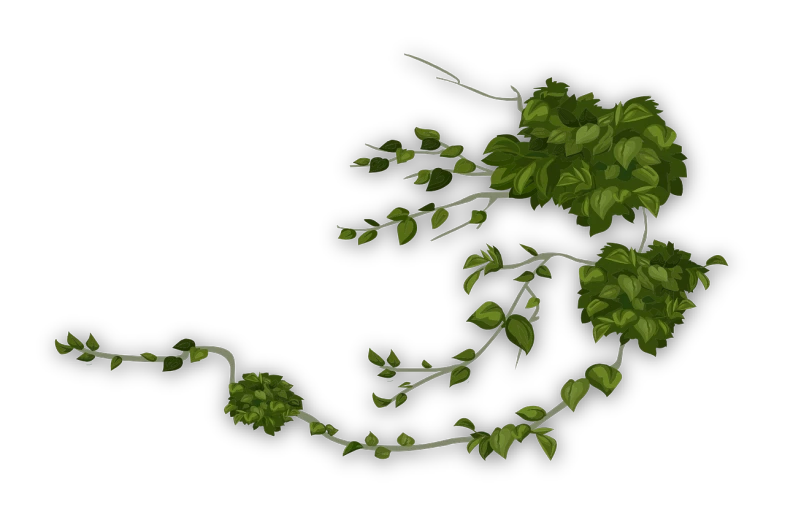 a tree branch with green leaves on a black background, polycount, conceptual art, no gradients, clematis in the deep sea, spiralling bushes, assam tea garden background