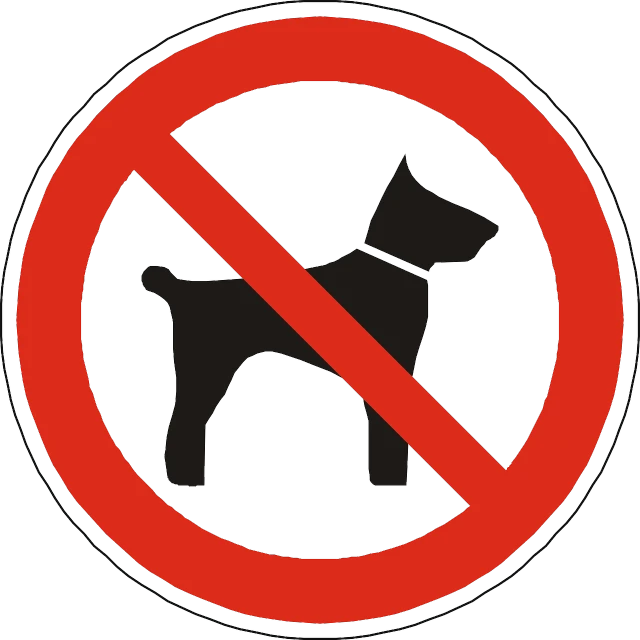 a no dogs allowed sign on a black background, a cartoon, by Zoran Mušič, pixabay, bauhaus, 14th century, round, no reins, hergé