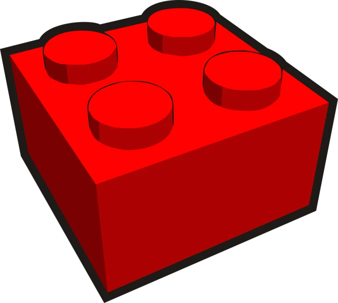 a red lego block on a black background, a digital rendering, pixabay, digital art, !!! very coherent!!! vector art, four, in a red dish, cartoonish