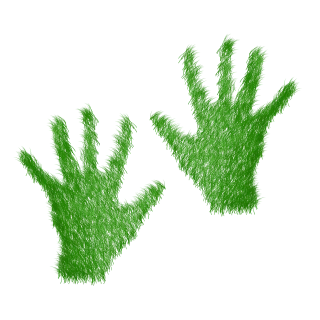 a pair of green hands on a black background, an illustration of, inspired by Chris Friel, conceptual art, furry pelt, realistic grass, hulk costume, cutout