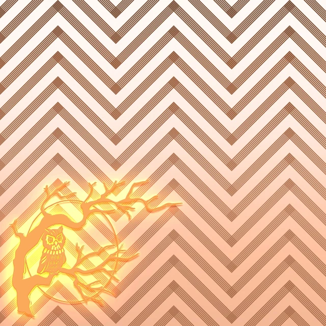 a skull and a tree on a zigzag background, inspired by Rodney Joseph Burn, tumblr, conceptual art, overwatch design, wallpaper pattern, appears as the fire goddess, scp-049