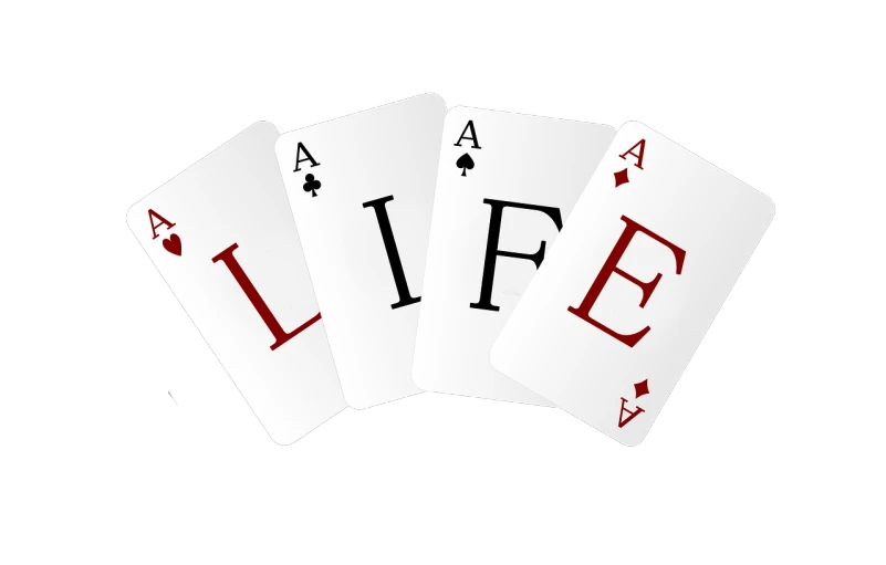 a couple of playing cards sitting on top of each other, by Eric de Kolb, pixabay, conceptual art, cover of life magazine, four, living in the database!!!, slice - of - life