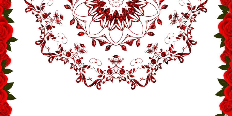 a heart made out of red roses on a black background, by Marie Bashkirtseff, arabesque, ornate crystal crown hood, sequins, kaleidoscope, phone background