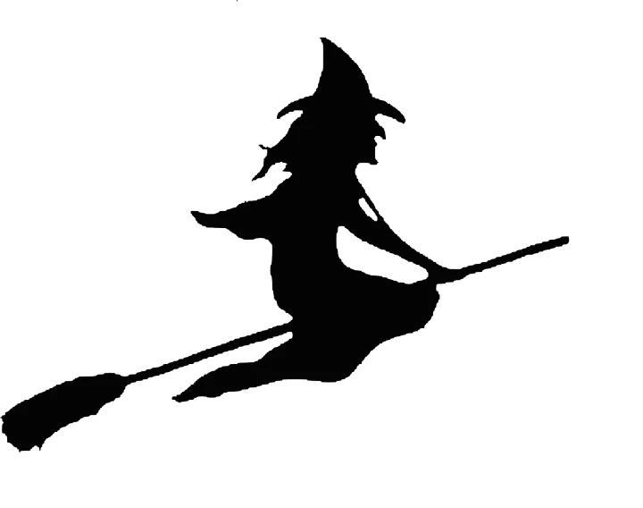 a silhouette of a witch flying on a broom, flickr, sōsaku hanga, drawn in microsoft paint, mechanized witch girl, ( 3 1, felt