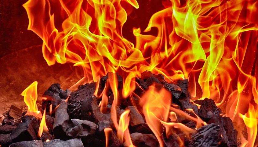 a close up of a fire in a fireplace, a stock photo, by Rodney Joseph Burn, pixabay, fine art, phone wallpaper, digitally enhanced, 1 0 2 4 x 7 6 8, on background red lake on fire