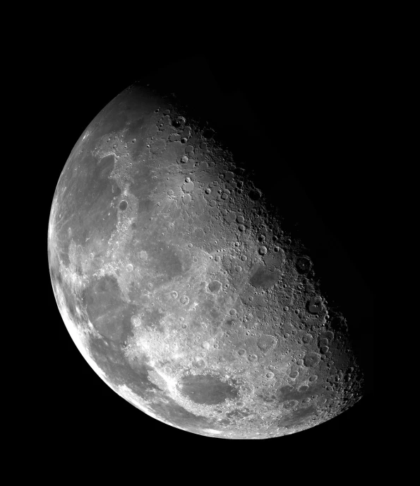 a black and white photo of the moon, by Hans Werner Schmidt, flickr, computer generated, half - length photo, very accurate photo, illustration