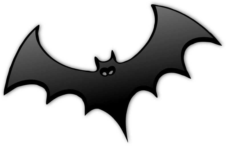a black bat on a white background, a cartoon, pixabay, mat black metal, black and white”, a brightly colored, mystery horror