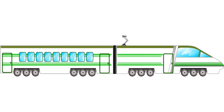 a green and black train on a black background, by Odhise Paskali, deviantart, 2 d autocad, bus, side elevation, rv