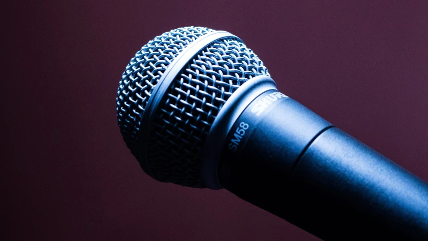 a close up of a microphone on a red background, by Jesper Knudsen, death grips, full head shot, sing with me, practice