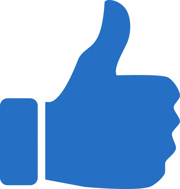 a thumbs up icon on a black background, by Niko Henrichon, hurufiyya, royal-blue, rating: general, various posed, edited