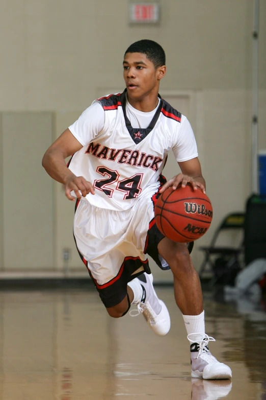 a young man dribbling a basketball on a court, maverick studio, in the high school gym, patrick nagle!!!, blog-photo