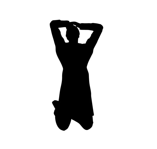 a silhouette of a person jumping in the air, a stock photo, figuration libre, woman crying, no shadow, doing a prayer, rectangle