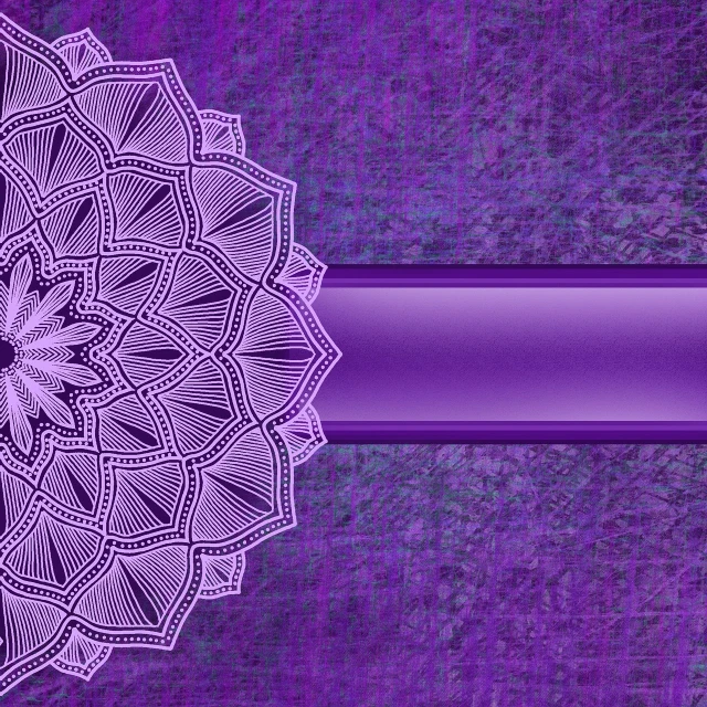 a close up of a flower on a purple background, a digital rendering, trending on pixabay, art deco, intricate border designs, wrapped thermal background, round-cropped, background is white and blank