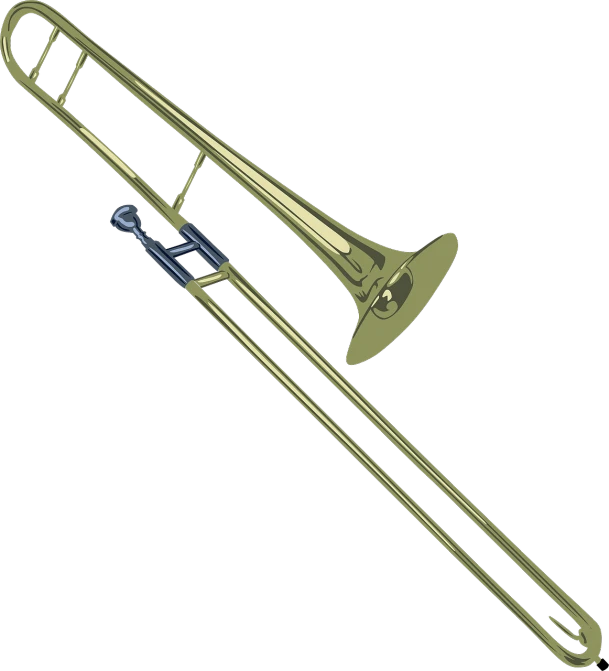 a brass trombone on a black background, concept art, by Bob Ringwood, highly realistically detailed, 8 0 0 mm, green, listing image