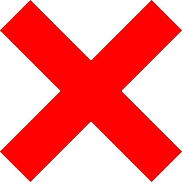 a red x sign on a white background, by Kōno Michisei, sōsaku hanga, error, basic, metro, no duplicate